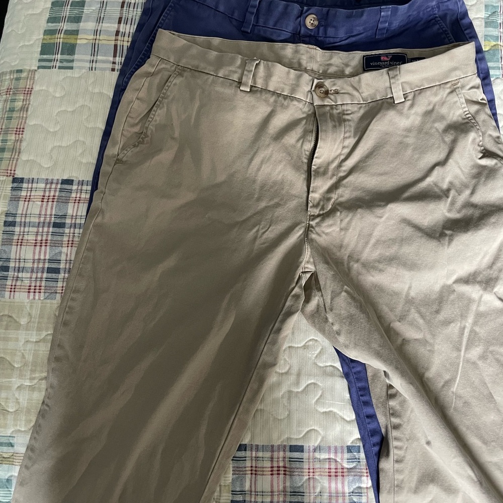Two pair of Vineyard Vines Tan Chinos Classic Cotton-Blend